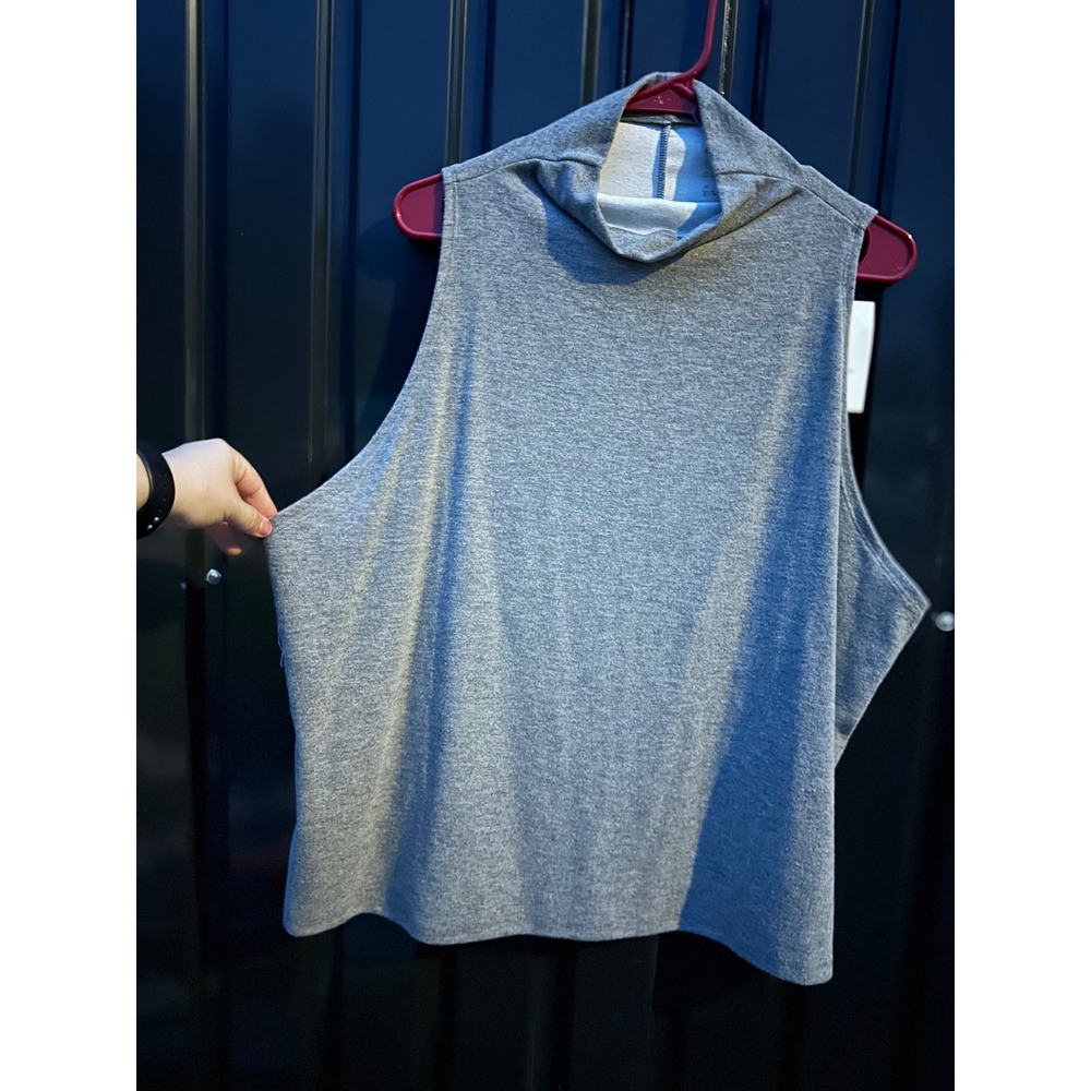 A New Day Womens Brushed Knit Sleeveless Mock Neck Top Heather Gray 2X NWT
